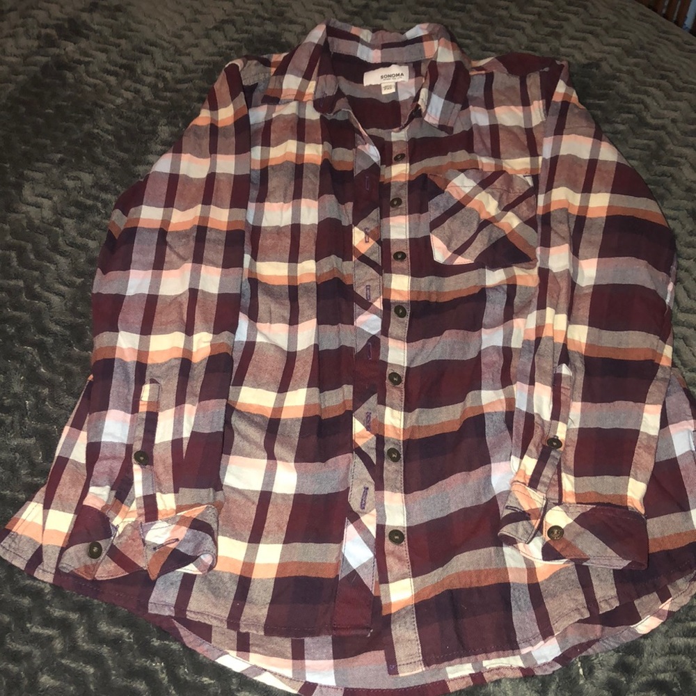 Button up plaid top